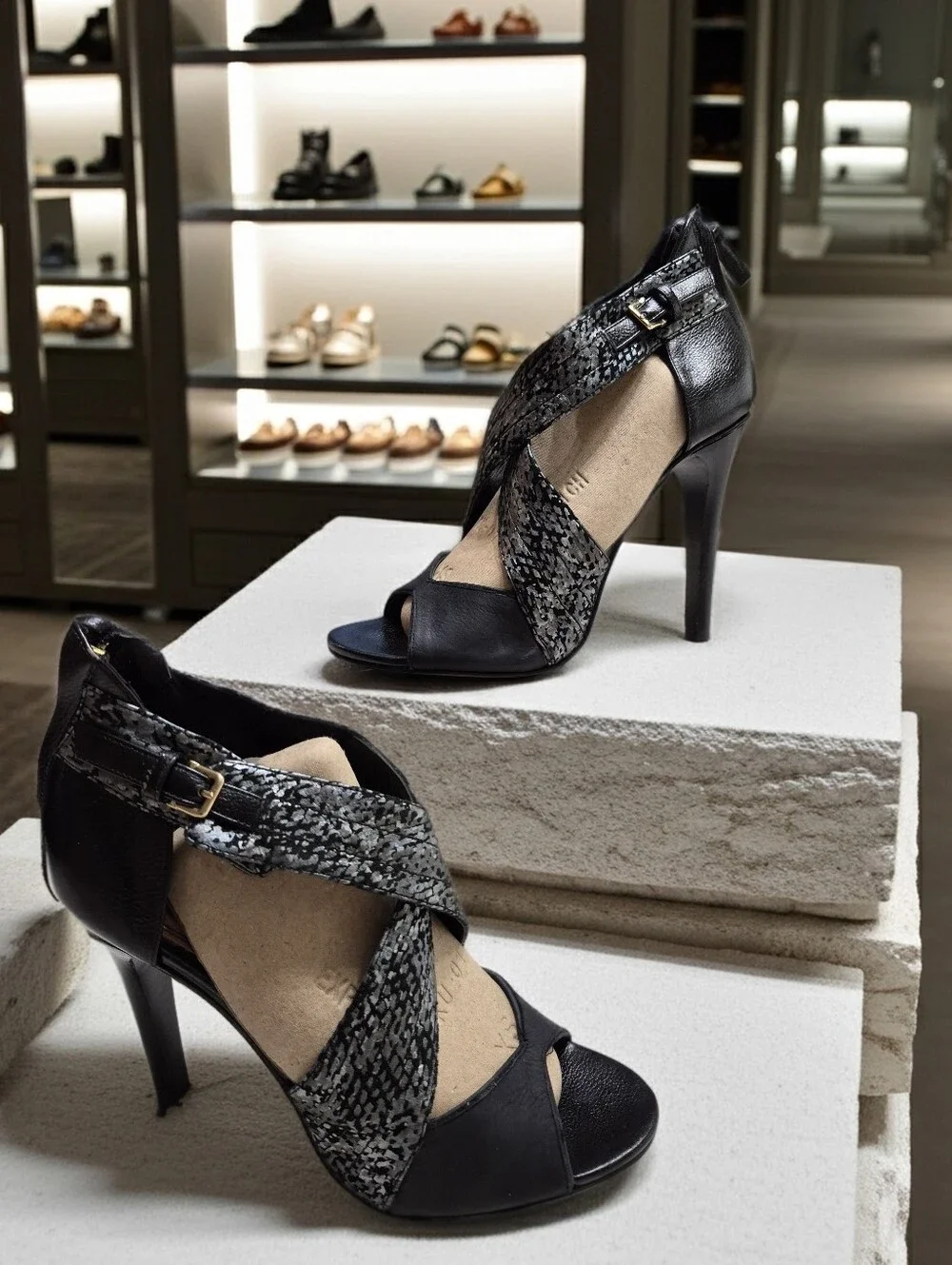 Derek Lam Falyn Snake-print Heeled Sandals Women's Sz 7 B $795